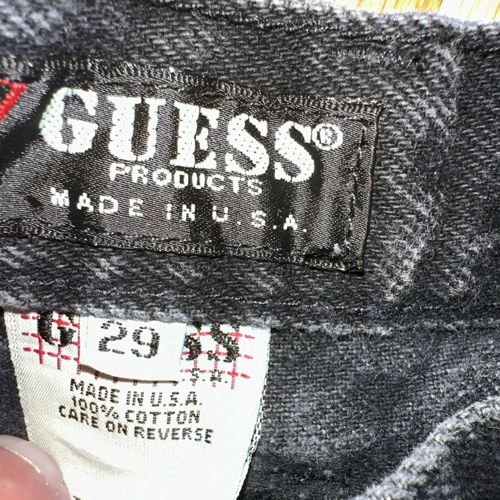 GUESS Georges Marciano triangle logo ankle zip mom jeans sz 29x27vtg 80s 90s usa